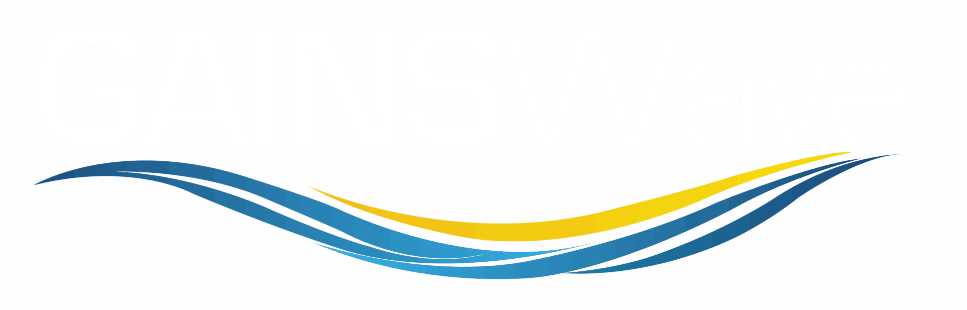 GAINSWave Logo White with Colored Wave scaled